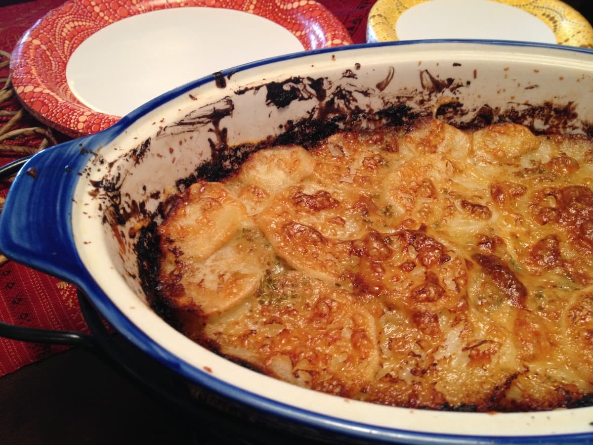 Guy's Night Gratin Potatoes with Leeks and Gruyere