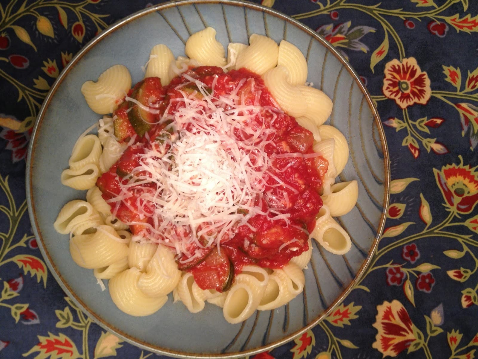 Family Style Pasta with a Zucchini Marinara