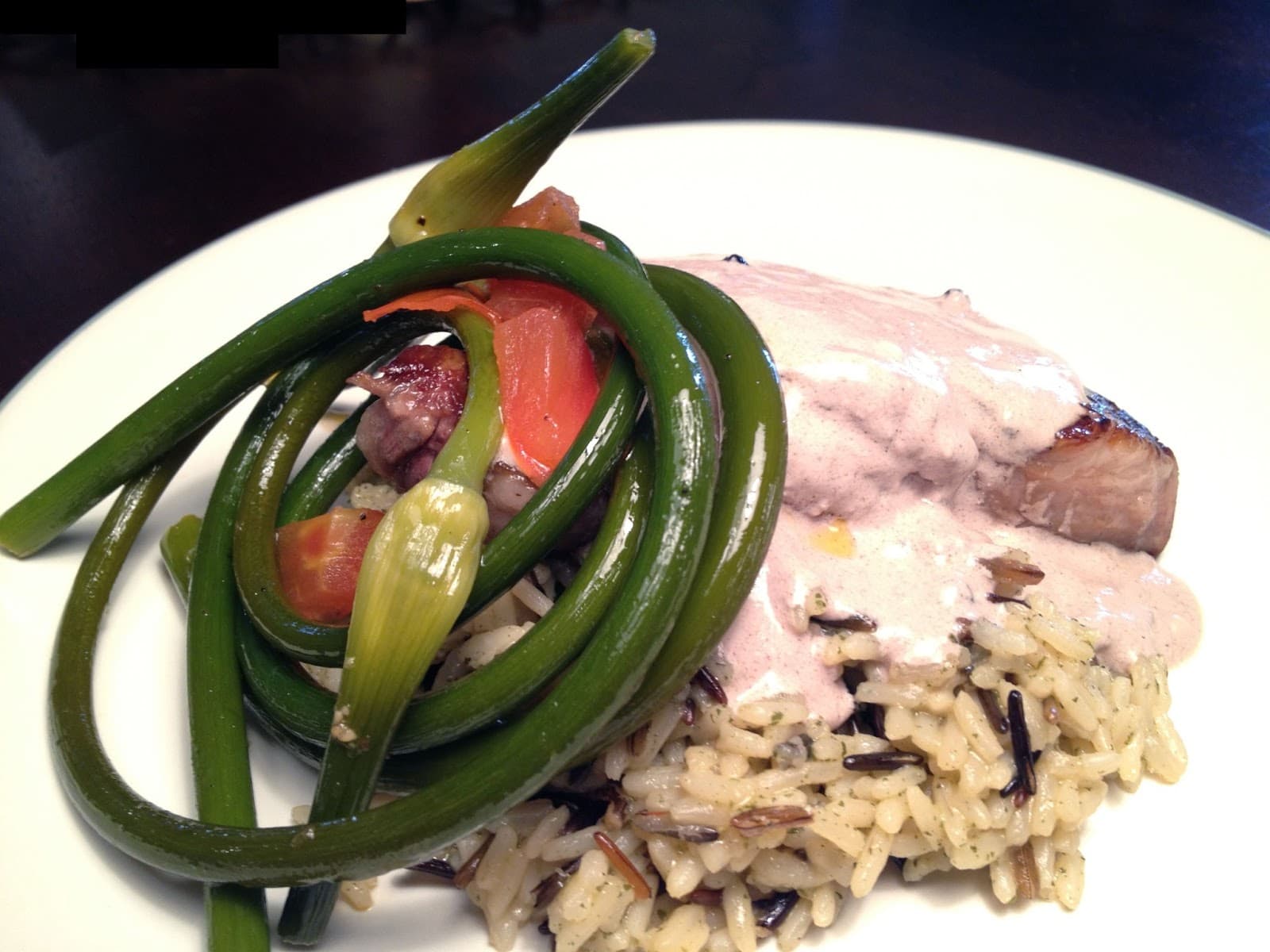 Don't Burn Down the Rental: Mimi's Pepper Steak with Garlic Scapes and Rice