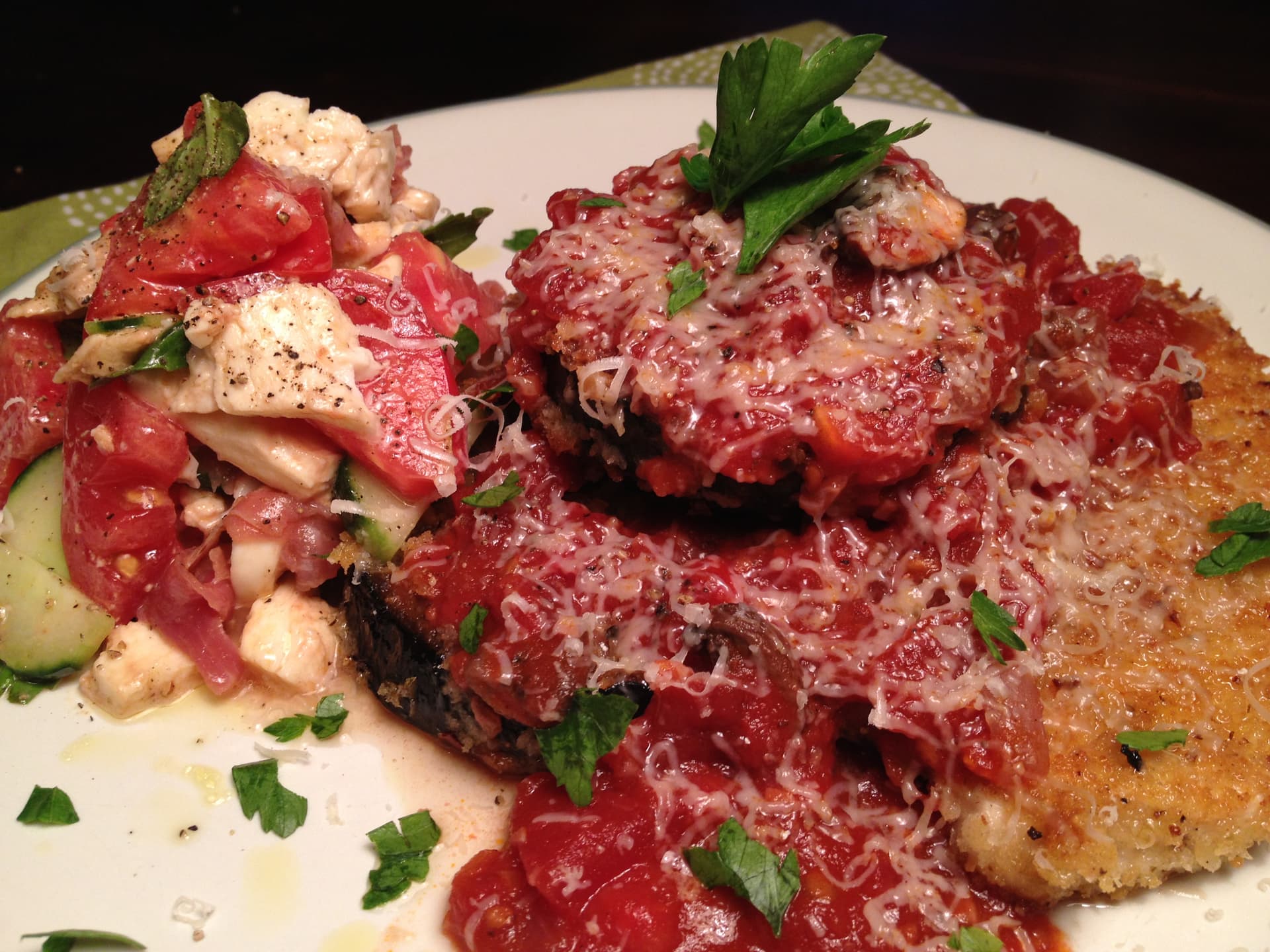 The Best of Both Parmesans: Chicken and Eggplant