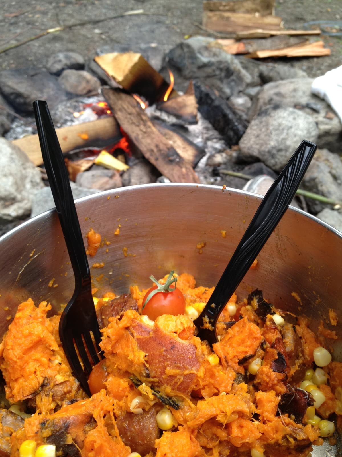 Labor Day Yam Pot and Banana-Coconut Pancakes