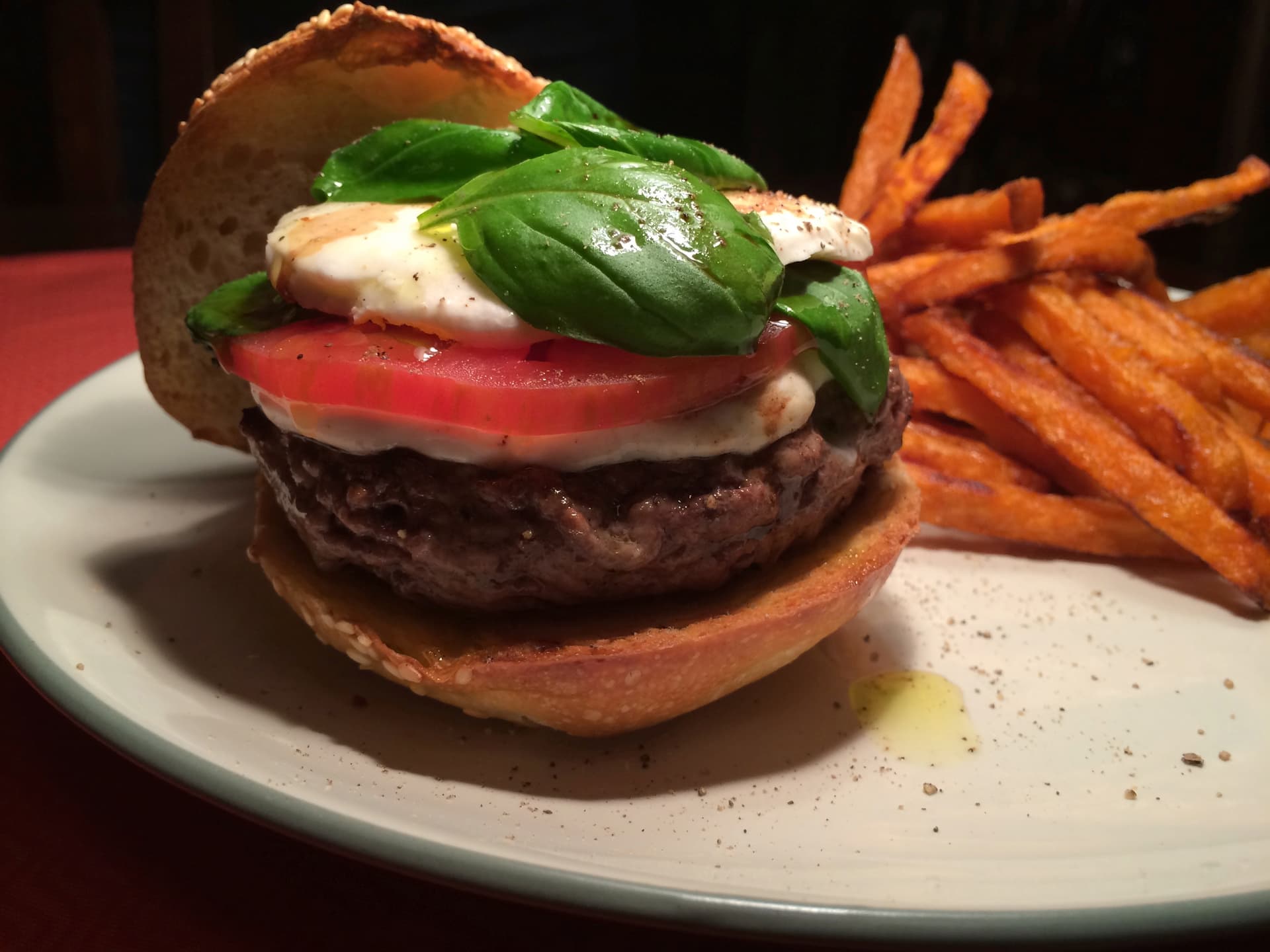 Basil's Last Stand: Caprese-Style Hamburger